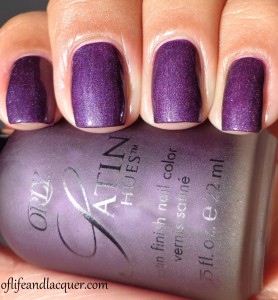 Orly Satin Hues Satin Finesse Swatch with Top Coat 