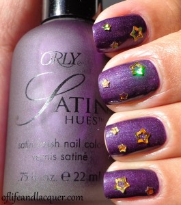 Orly Satin Hues Satin Finesse with Top Coat And Glitter Gold Stars