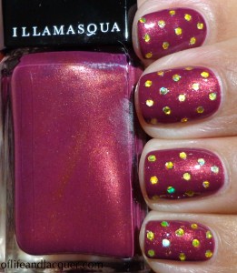 Illamasqua Charisma Swatch Gold Hex Glitter Polka Dots