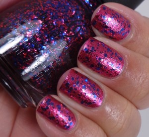 China Glaze Be Merry, Be Bright over Santa Red My List 2
