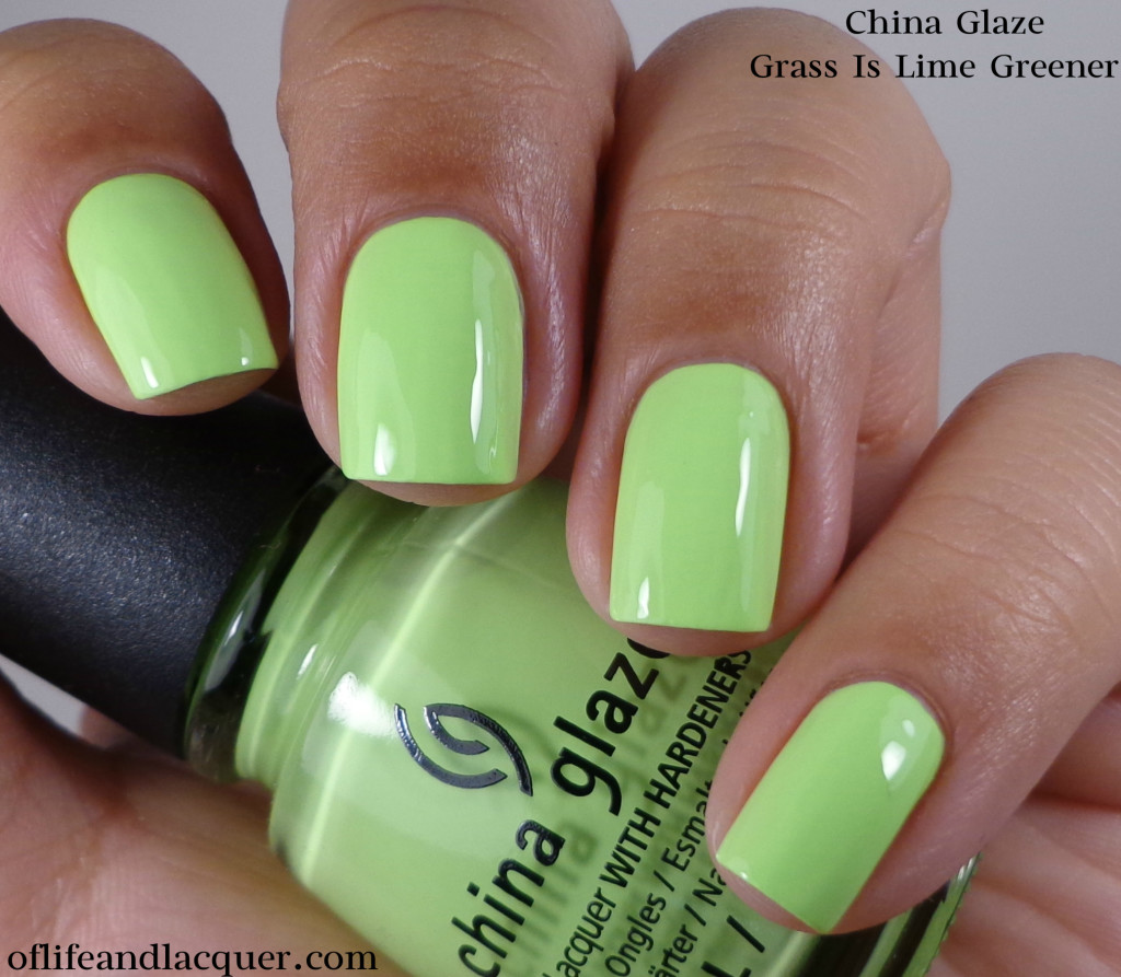 China Glaze Grass Is Lime Greener 1a