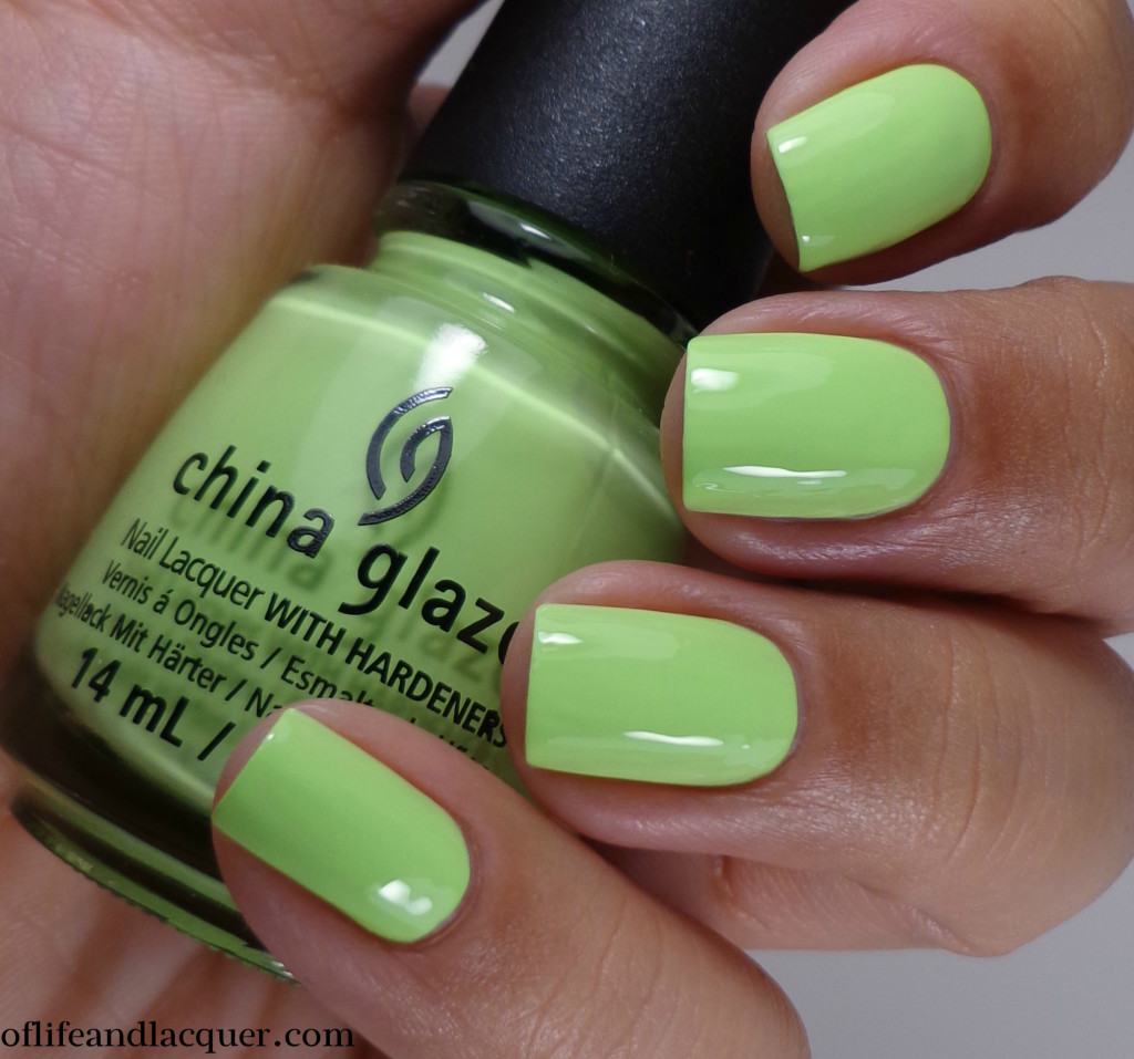 China Glaze Grass Is Lime Greener 2a