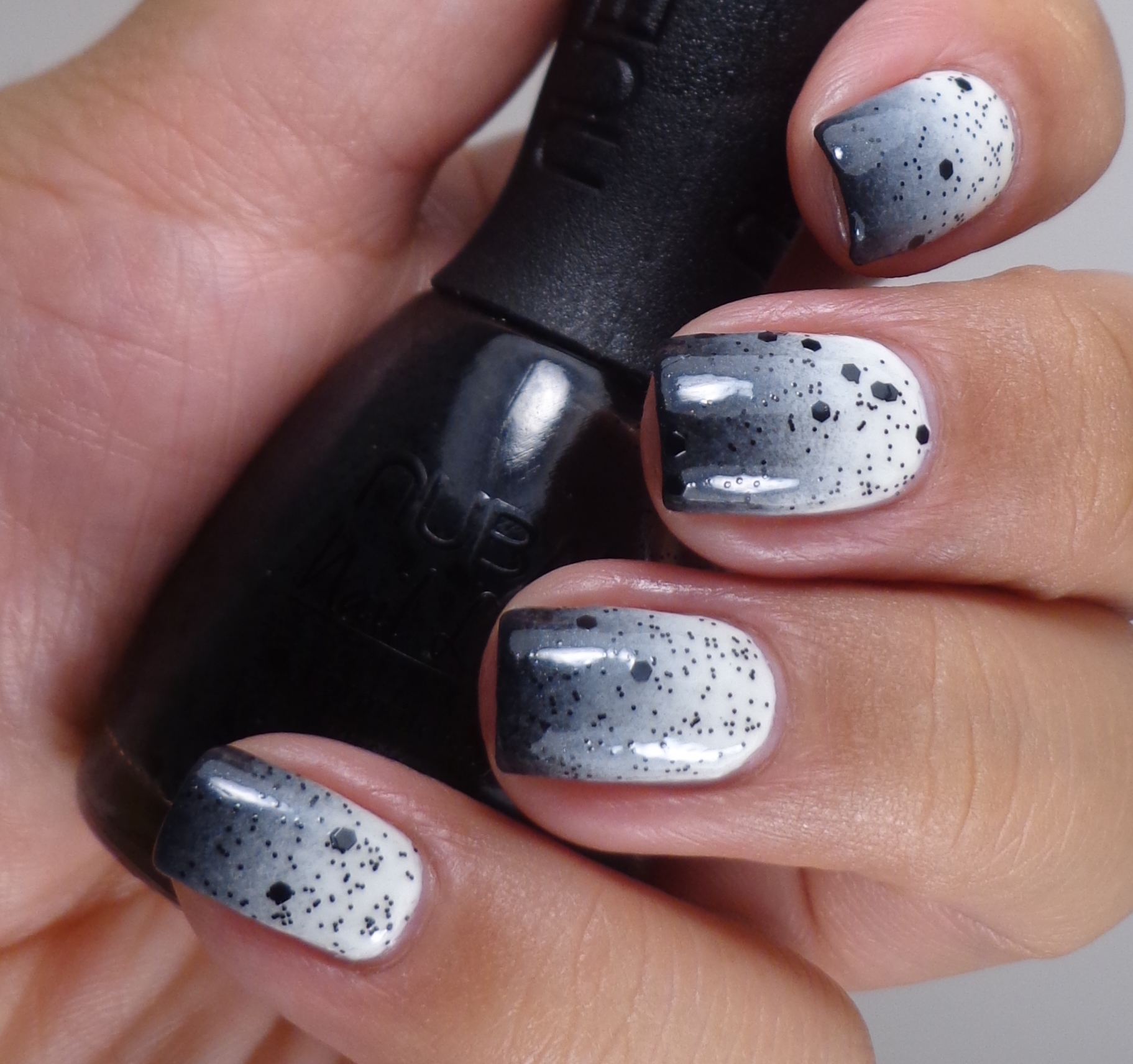 Black and White Gradient with Nubar Polka Dots 1