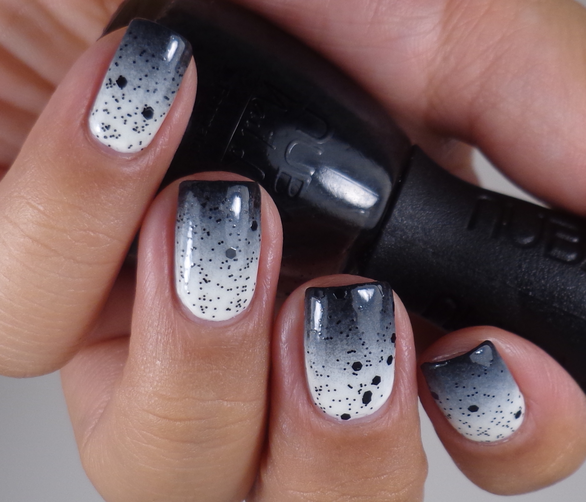 Black and White Gradient with Nubar Polka Dots 2
