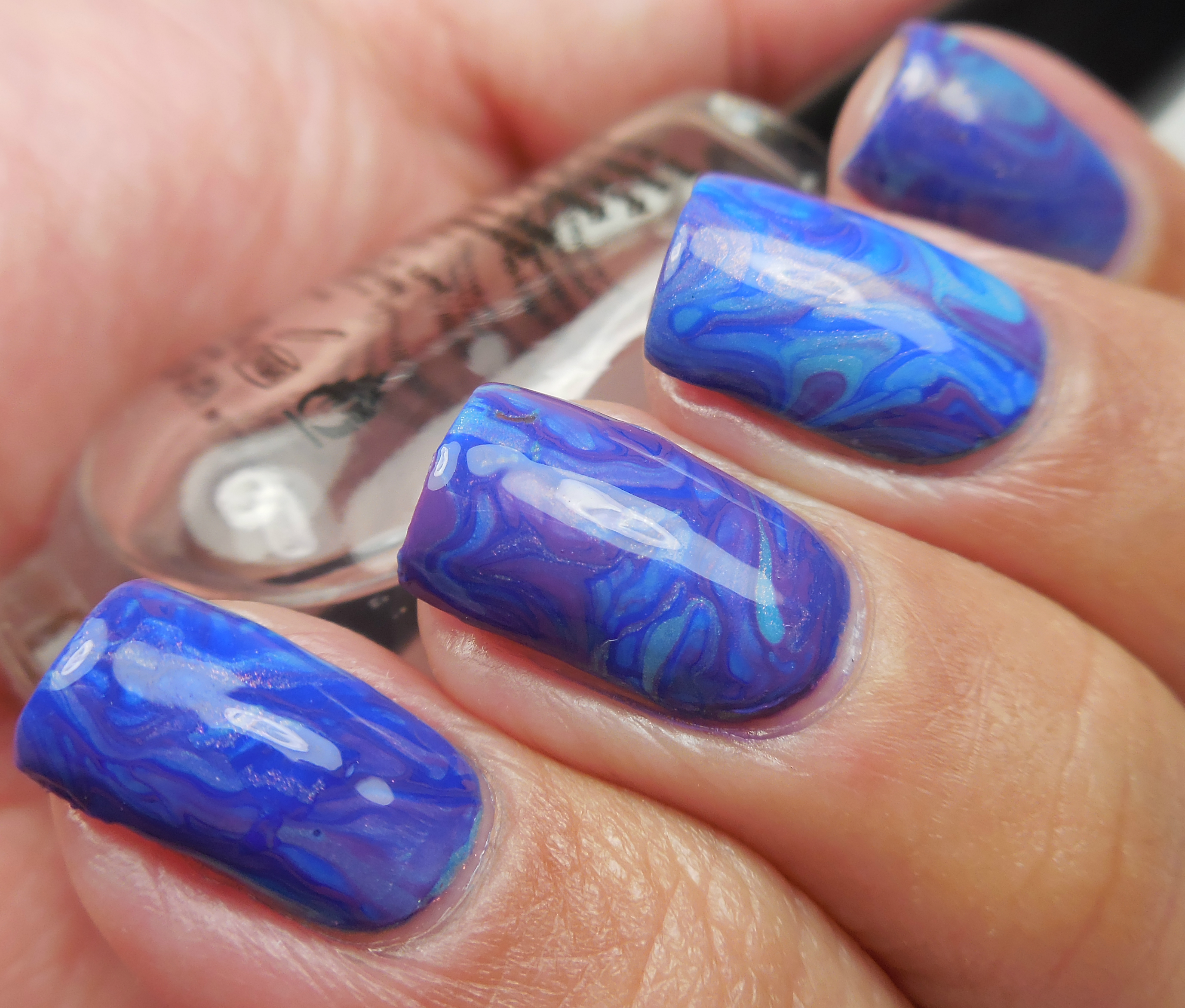 Drip Marble Nails - Blue & Purple Drip Marble Nail Art
