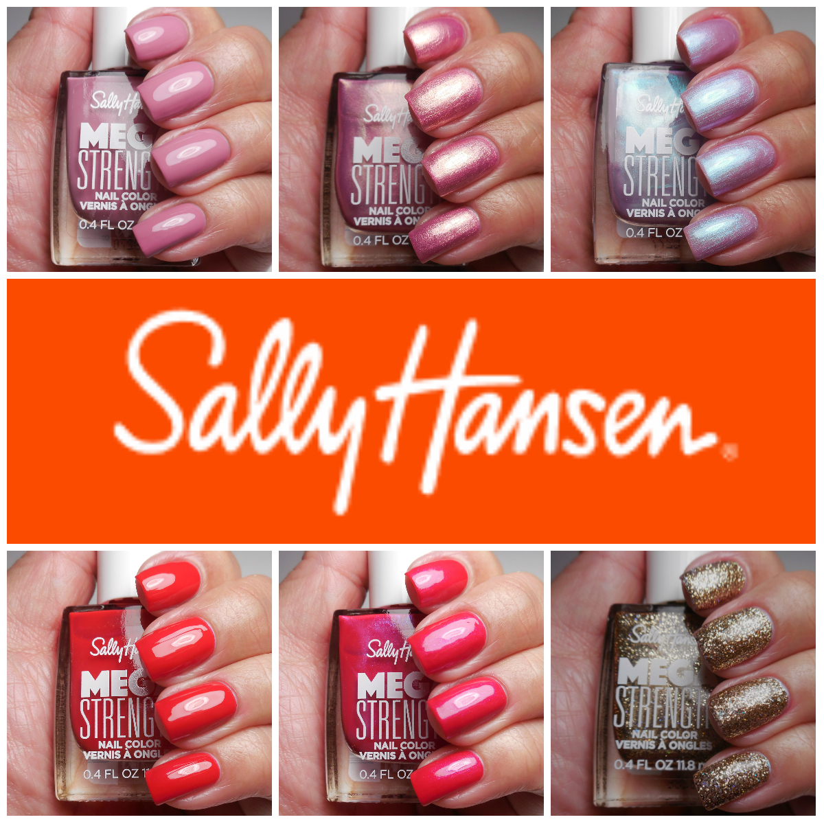 Sally Hansen Mega Strength Line - Swatches & Review